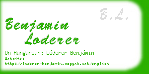 benjamin loderer business card