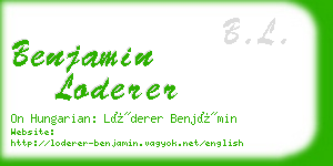 benjamin loderer business card